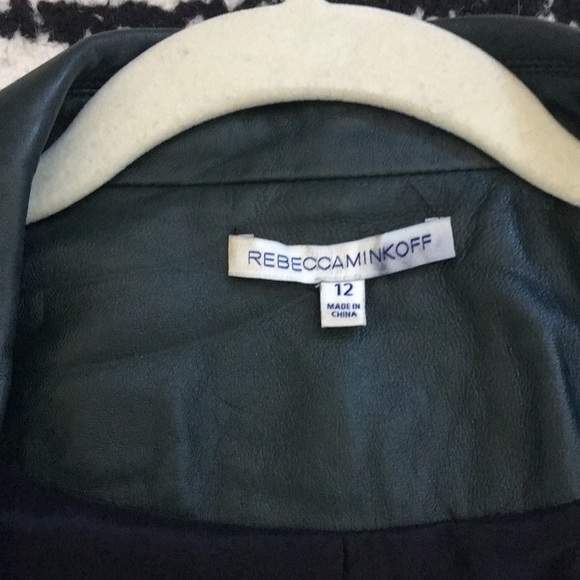 REBECCA MINKOFF Noble Green Ace Leather Jacket - Picture 5 of 12